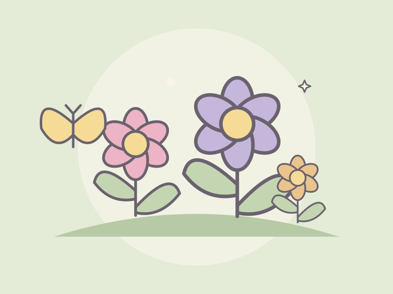 Flowers & Nature coloring collection illustration